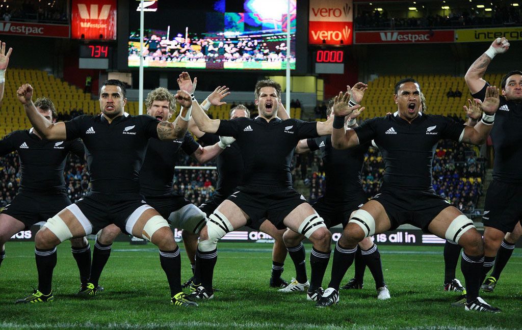 The All Blacks perform the haka in the new jersey before the All Black v South Africa test match at Westpac Stadium, Wellington, NZ. 30 July 2011 Credit: Jo Caird/RugbyImages